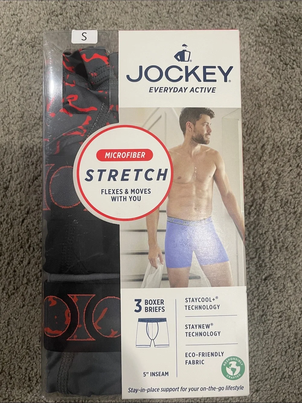 Jockey Men's Boxer Briefs - Black with Red Accents- NWT